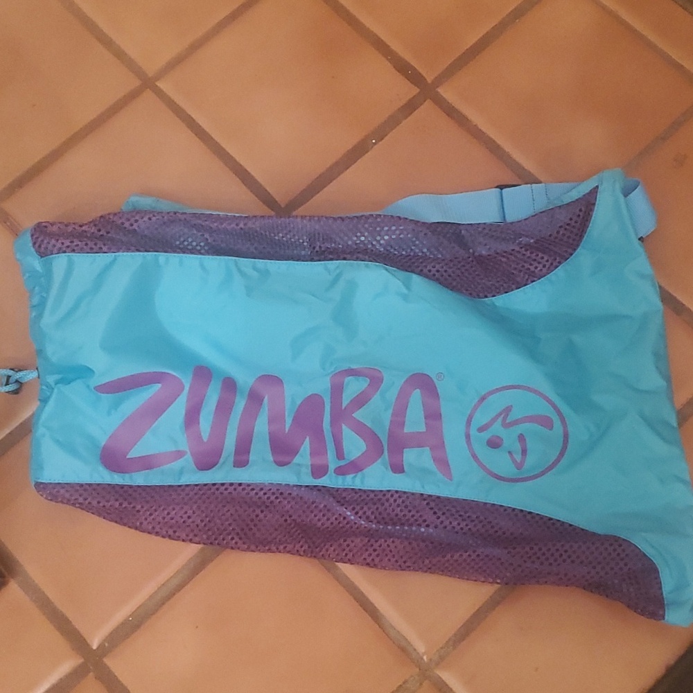 Zumba Large Nylon Mesh Drawstring Backpack - image 1